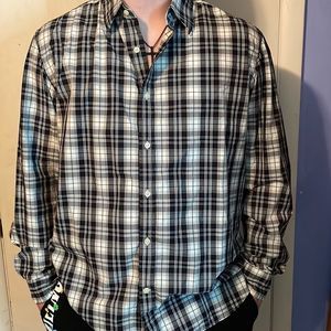 Black white plaid Banana Republic Long Sleeve Button Up